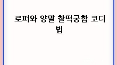 로가디스양말🧦 발끝까지 책임지는 완벽 가이드!