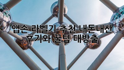 앱손 라벨기 추천: 내돈내산 후기와 꿀팁 대방출!